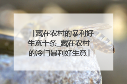 藏在农村的暴利好生意十条_藏在农村的冷门暴利好生意