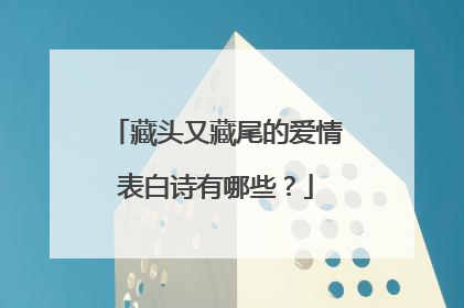 藏头又藏尾的爱情表白诗有哪些？
