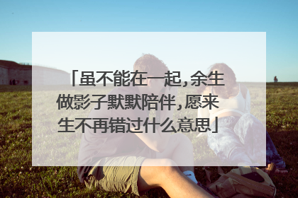 虽不能在一起,余生做影子默默陪伴,愿来生不再错过什么意思