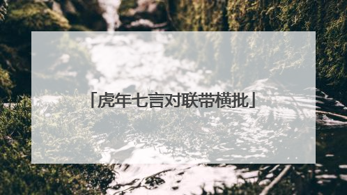 虎年七言对联带横批