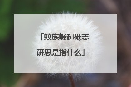 蚁族崛起砥志研思是指什么