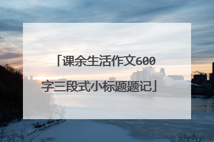 课余生活作文600字三段式小标题题记