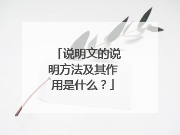 说明文的说明方法及其作用是什么？