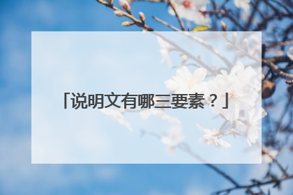 说明文有哪三要素?