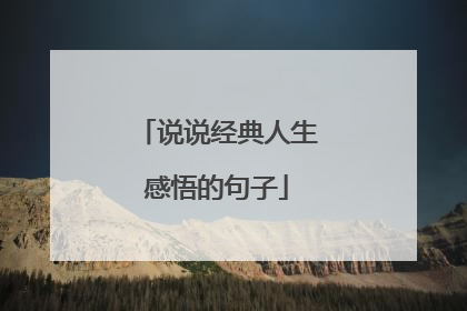 说说经典人生感悟的句子