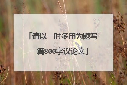 请以一时多用为题写一篇800字议论文