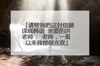 请帮我把这封信翻译成韩语 亲爱的洪老师： 老师，一直以来我都很喜欢