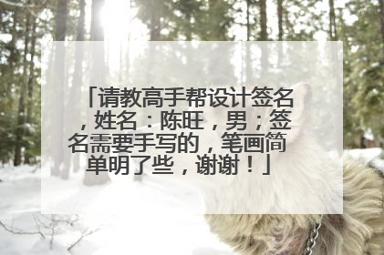 请教高手帮设计签名，姓名：陈旺，男；签名需要手写的，笔画简单明了些，谢谢！