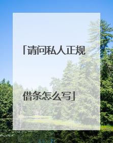 请问私人正规借条怎么写