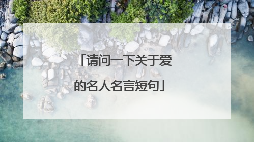 请问一下关于爱的名人名言短句