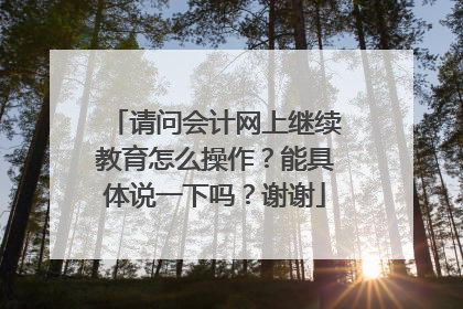 请问会计网上继续教育怎么操作？能具体说一下吗？谢谢