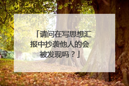 请问在写思想汇报中抄袭他人的会被发现吗？