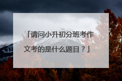 请问小升初分班考作文考的是什么题目？