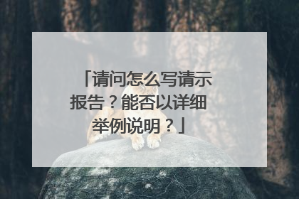 请问怎么写请示报告？能否以详细举例说明？