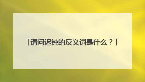 请问迟钝的反义词是什么？
