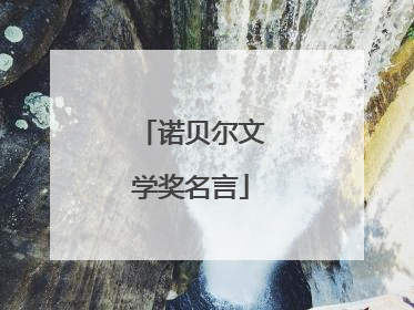 诺贝尔文学奖名言