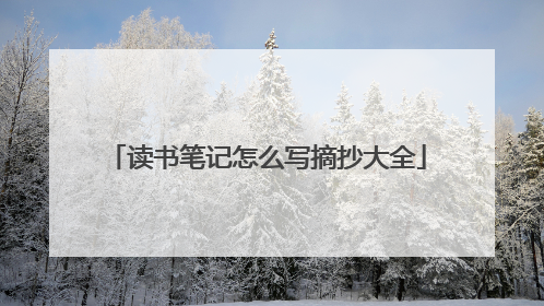 读书笔记怎么写摘抄大全