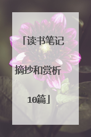 读书笔记摘抄和赏析10篇