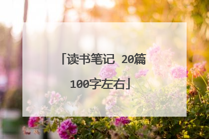 读书笔记 20篇 100字左右