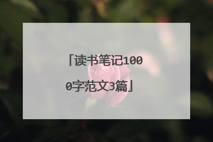 读书笔记1000字范文3篇