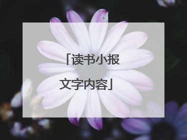 读书小报文字内容