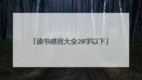 读书感言大全20字以下