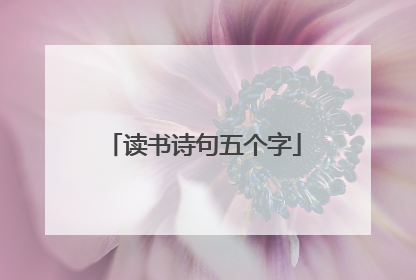 读书诗句五个字