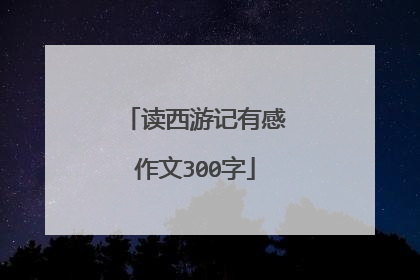 读西游记有感作文300字