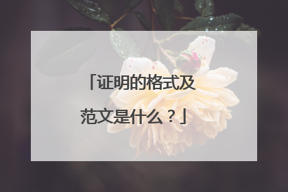 证明的格式及范文是什么？