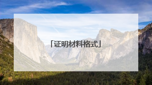 证明材料格式