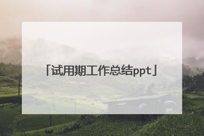 试用期工作总结ppt