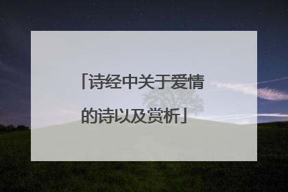 诗经中关于爱情的诗以及赏析