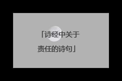 诗经中关于责任的诗句