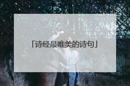 诗经最唯美的诗句