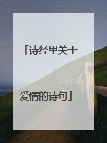 诗经里关于爱情的诗句