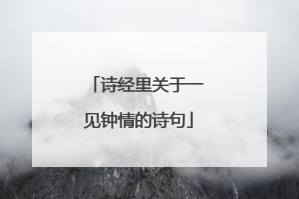 诗经里关于一见钟情的诗句