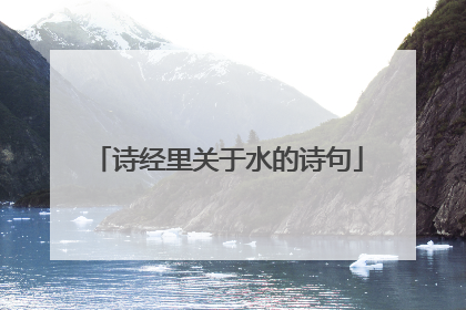 诗经里关于水的诗句