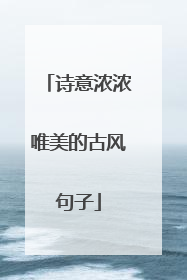 诗意浓浓唯美的古风句子