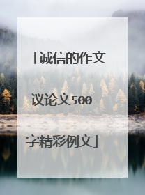 诚信的作文议论文500字精彩例文