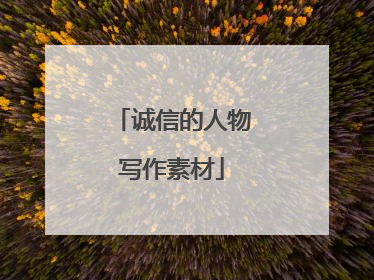诚信的人物写作素材
