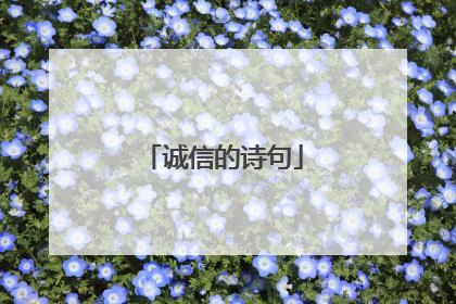 诚信的诗句