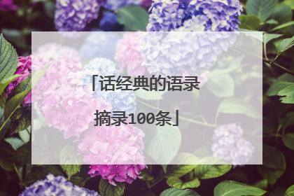 话经典的语录摘录100条