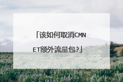 该如何取消CMNET额外流量包?