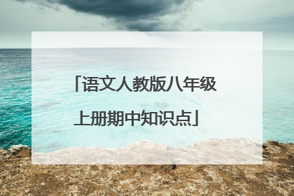 语文人教版八年级上册期中知识点