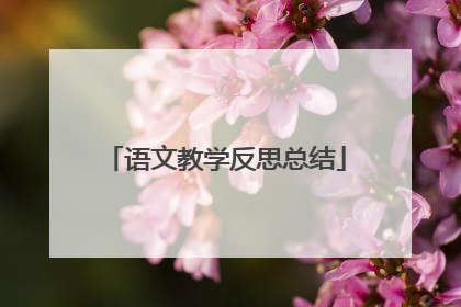 语文教学反思总结