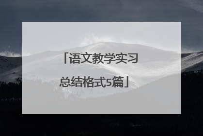 语文教学实习总结格式5篇