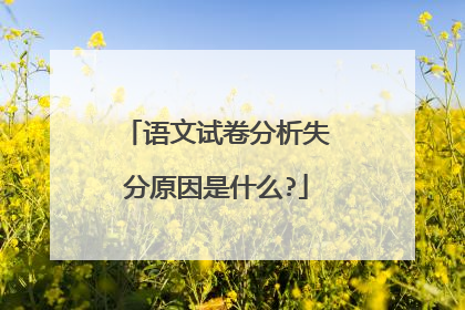 语文试卷分析失分原因是什么?