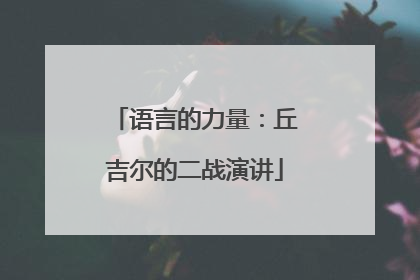 语言的力量：丘吉尔的二战演讲