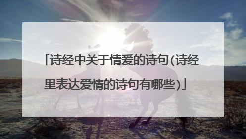 诗经中关于情爱的诗句(诗经里表达爱情的诗句有哪些)