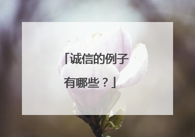 诚信的例子有哪些?
